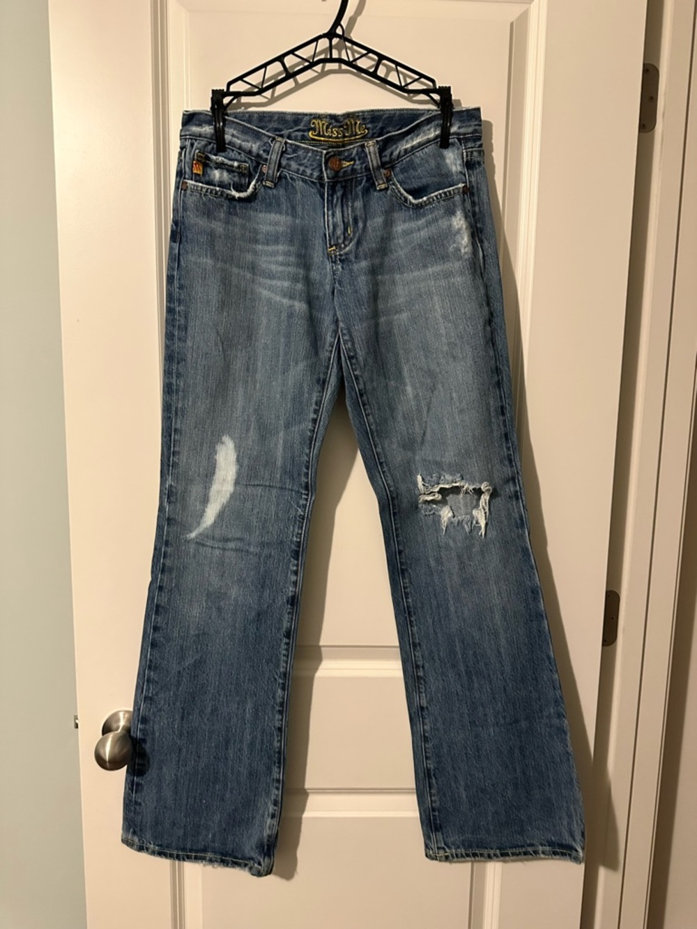 Miss Me Blue Distressed Flare Jeans